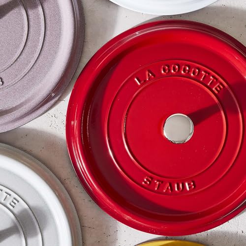 STAUB Cast Iron Dutch Oven 5.5-qt Round Cocotte, Black Matte P4487