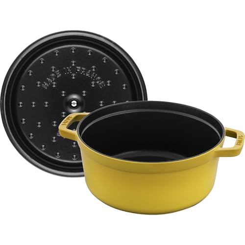 STAUB Cast Iron Dutch Oven 5.5-qt Round Cocotte, Black Matte P4487