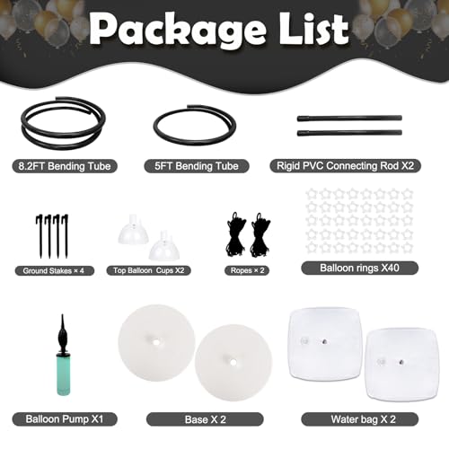 AerWo Balloon Arch Kit 9.35FT & 6FT with Gold Frame Stand for Wedding Party Decor C288064