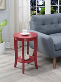 Convenience Concepts American Heritage Cranberry Red Round End Table