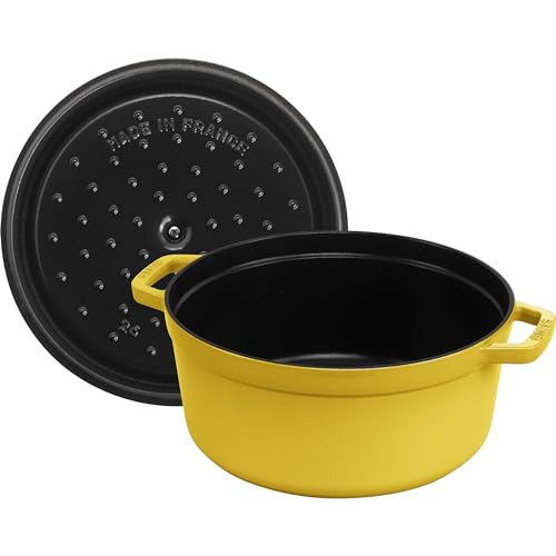 STAUB Cast Iron Dutch Oven 5.5-qt Round Cocotte, Black Matte P4487