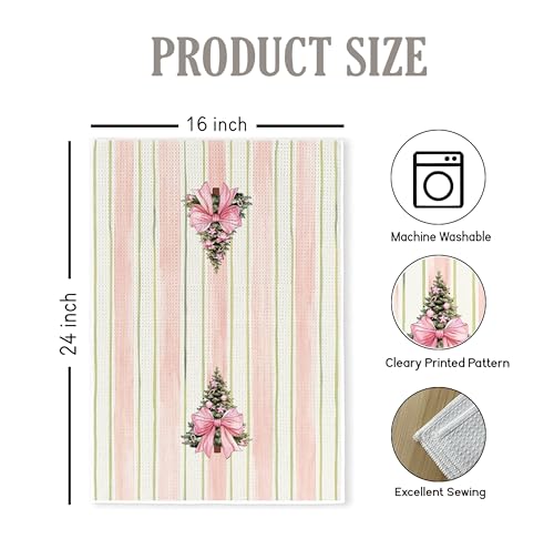 Christmas Tree Kitchen Towels - Neutral Christmas Hand Towels, 16 x 24 Inch V47794