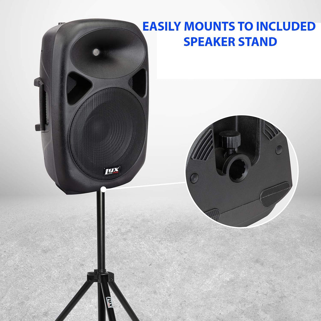 LyxPro SPA15 15 Portable PA Speaker System with Tripod Stand B731014