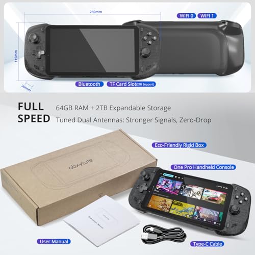OnePro Cloud Handheld Portable Gaming Console for Xbox, GeForce NOW, PlayStation, PC - 7" 1080P Touchscreen, 64G U939025