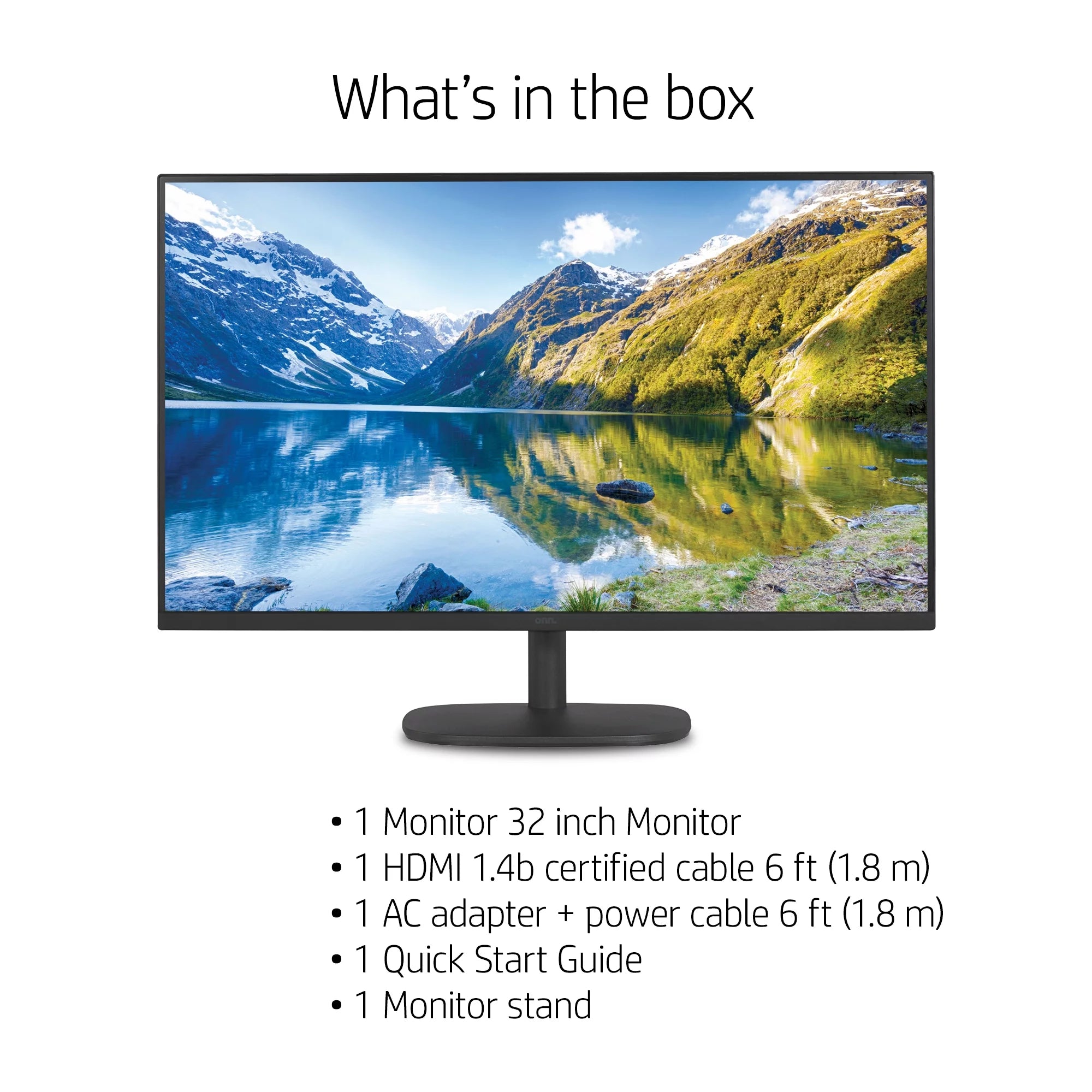 onn. 32" FHD 75Hz Bezel-Less Office Monitor with HDMI Cable, Black T4000