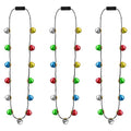 Christmas Light Necklace, 3Pcs Bells Light up Christmas Necklace, Jingle Bells Xmas Necklaces Women Men, 3 Modes Party Favors Ugly Sweater Holiday Party Supplies Accessories