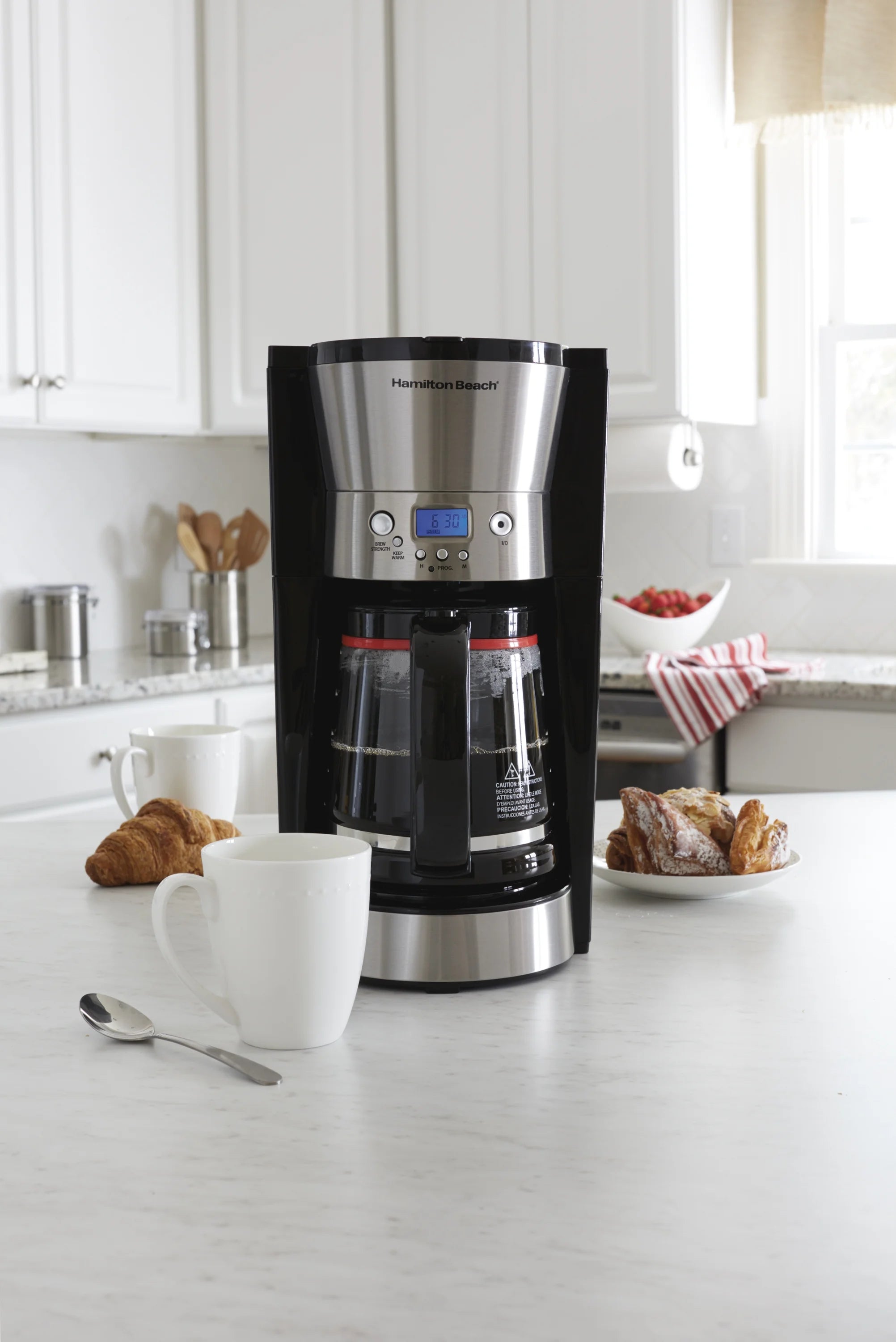 Hamilton Beach Programmable Coffee Maker, 12 Cups, Black X993697