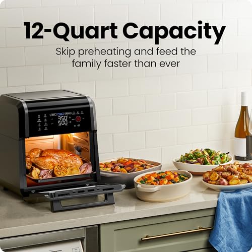 CHEFMAN Multifunctional Digital Air Fryer Rotisserie Dehydrator Convection Oven, 10L, Black H5903
