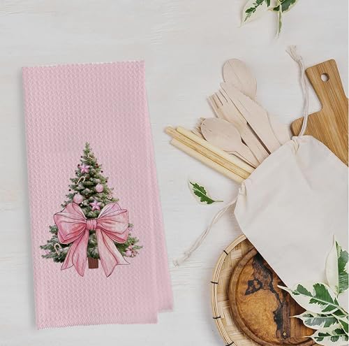 Christmas Tree Kitchen Towels - Neutral Christmas Hand Towels, 16 x 24 Inch V47794