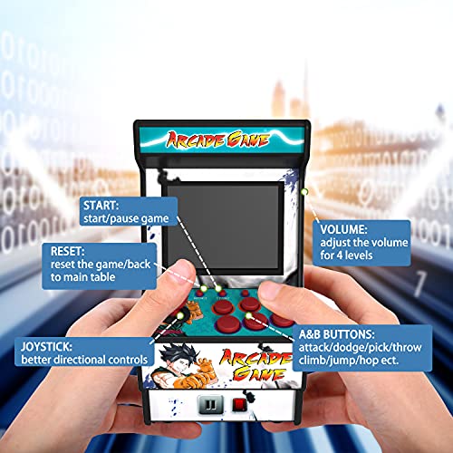 Mini Arcade Machine, Retro Handheld Console with 156 Classic Games C832