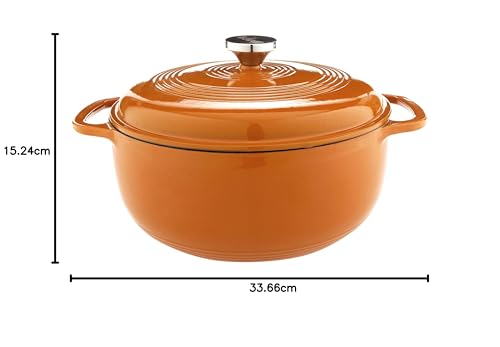 Lodge 6 Quart Enameled Cast Iron Dutch Oven with Lid, Indigo A835868