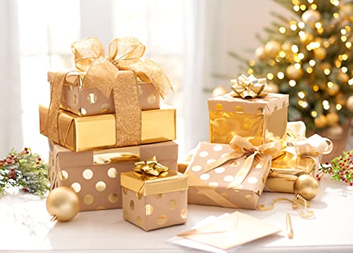 American Greetings Vintage Kraft Christmas Wrapping Paper Rolls, 4 Rolls, 80 sq. ft. D740