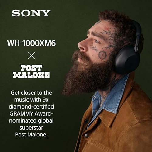 Sony WH-1000XM6 Wireless Noise Canceling Headphones, 30-Hour Battery, Black S54509
