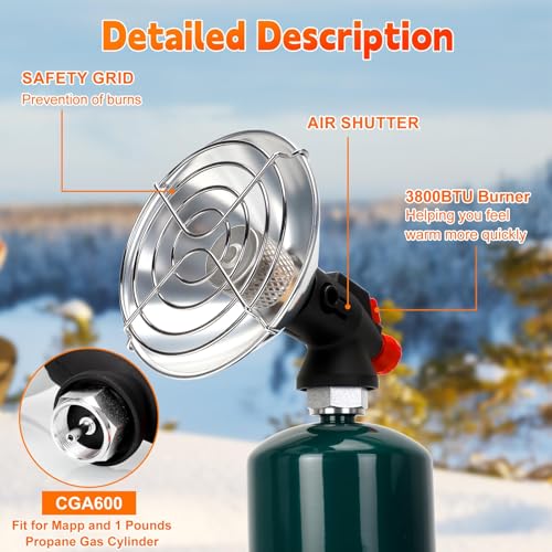 Portable Propane Heater for Camping, Outdoor Patio, Self Ignition Radiant Z659659