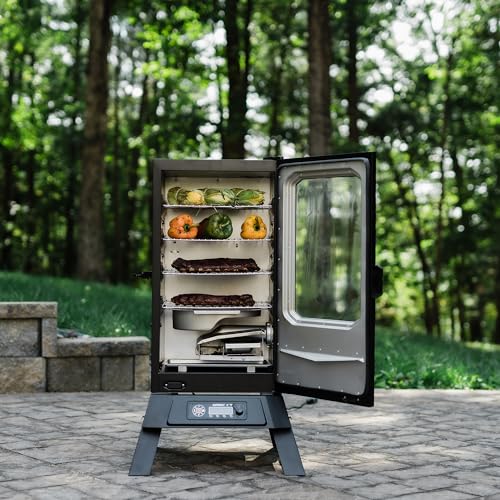 Masterbuilt 30-inch Digital Electric Vertical BBQ Smoker with Side Wood Chip Loader, Black A570