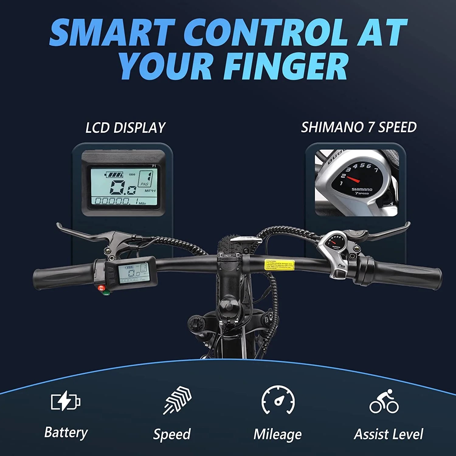 PEXMOR Electric Bike for Adult 500W 26" Fat Tire Mountain EBike 48V 13AH Removable Battery W14589