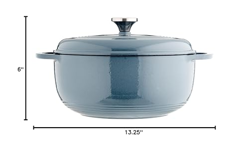 Lodge 6 Quart Enameled Cast Iron Dutch Oven with Lid, Indigo A835868