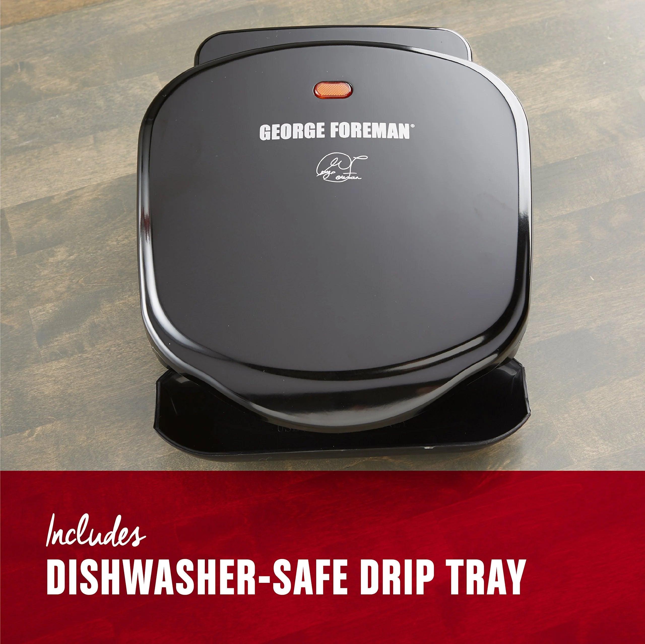 George Foreman GR10B 2-Serving Electric Indoor Grill and Panini Press, Black E335588