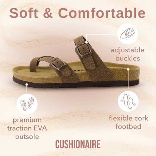 CUSHIONAIRE Women's Luna Cork Footbed Sandal I795