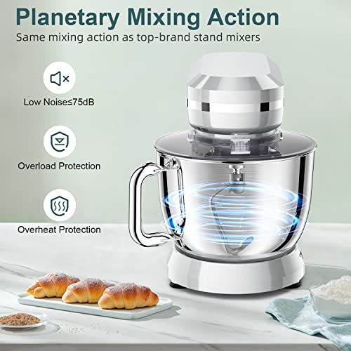 HOWORK Electric Stand Mixer 6.5QT Stainless Steel Bowl, Blue P383969