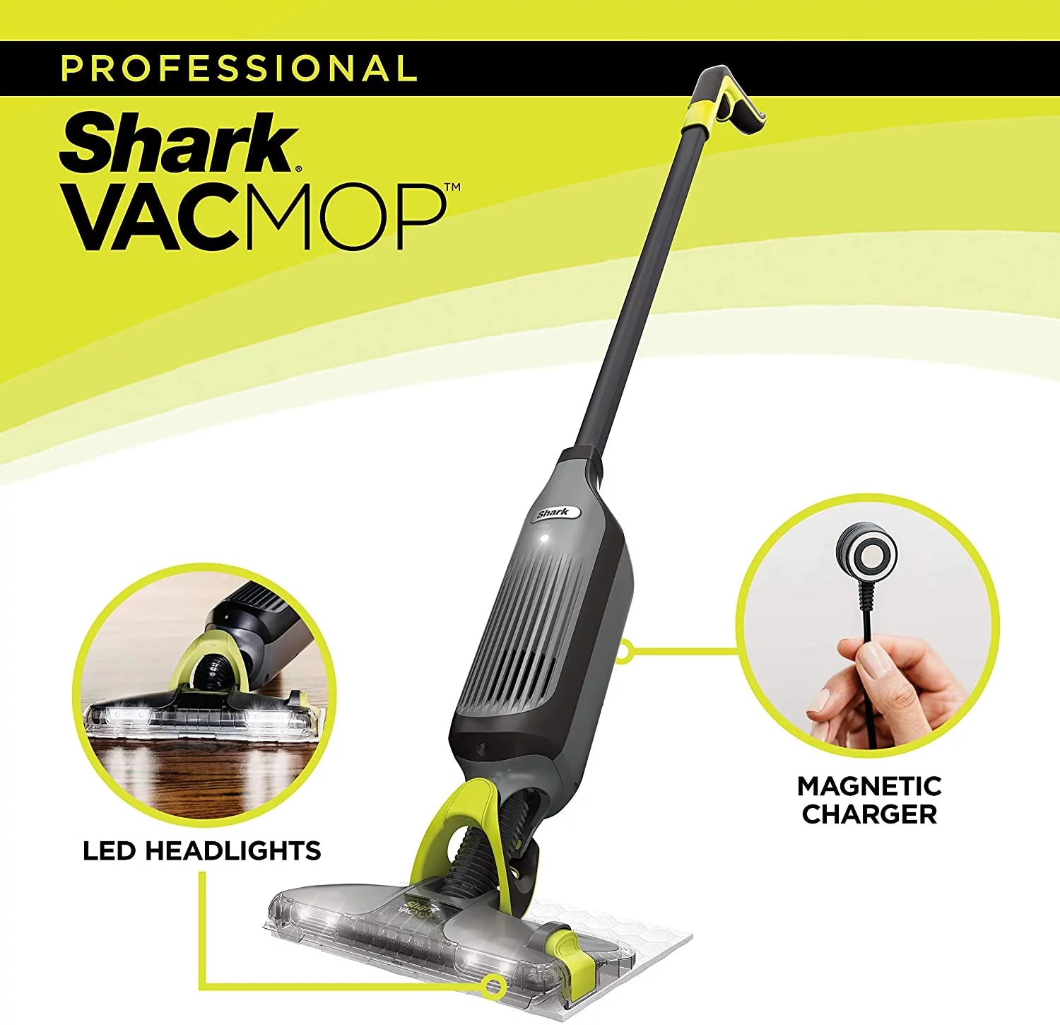 Shark VACMOP Pro VM252 Cordless Hard Floor Vacuum Mop, Charcoal Gray U171110