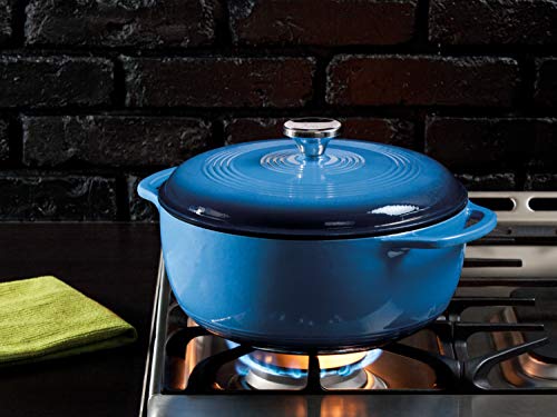 Lodge 6 Quart Enameled Cast Iron Dutch Oven with Lid, Indigo A835868