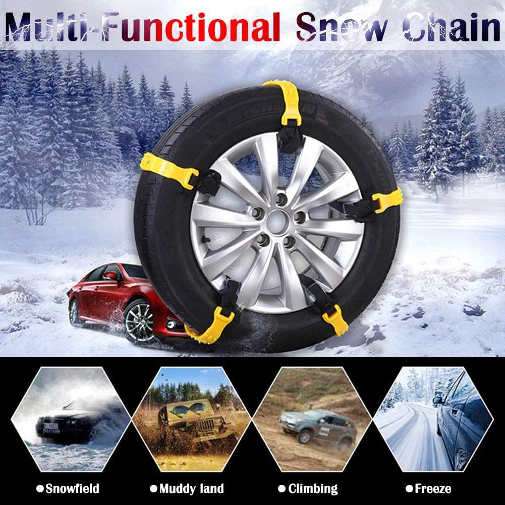 Jeremywell Snow Chains Anti-Skid Emergency Tire Traction for SUV and Cars (Yellow-10pcs) X7533