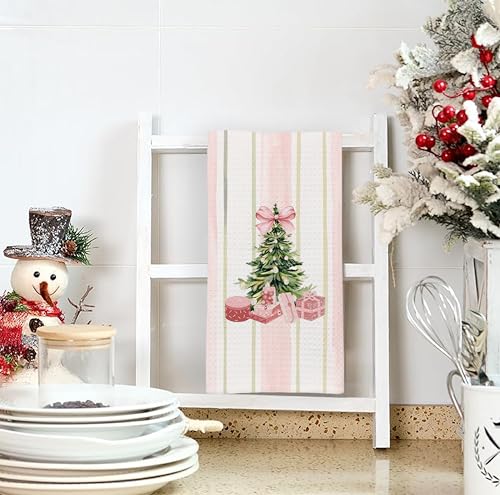 Christmas Tree Kitchen Towels - Neutral Christmas Hand Towels, 16 x 24 Inch V47794