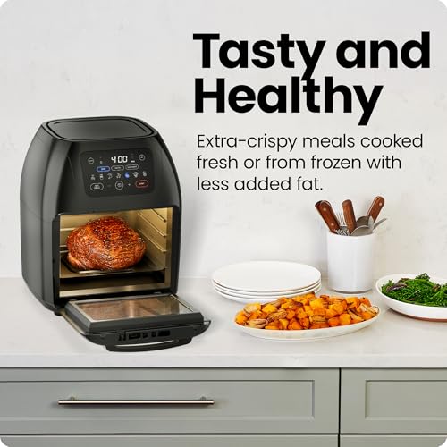 CHEFMAN Multifunctional Digital Air Fryer Rotisserie Dehydrator Convection Oven, 10L, Black H5903