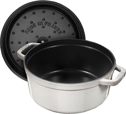 STAUB Cast Iron Dutch Oven 5.5-qt Round Cocotte, Black Matte P4487