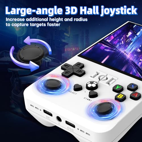 R36MAX Retro Handheld Gaming Console with 18000+ Games, 64GB TF Card, Transparent Gray Q5714
