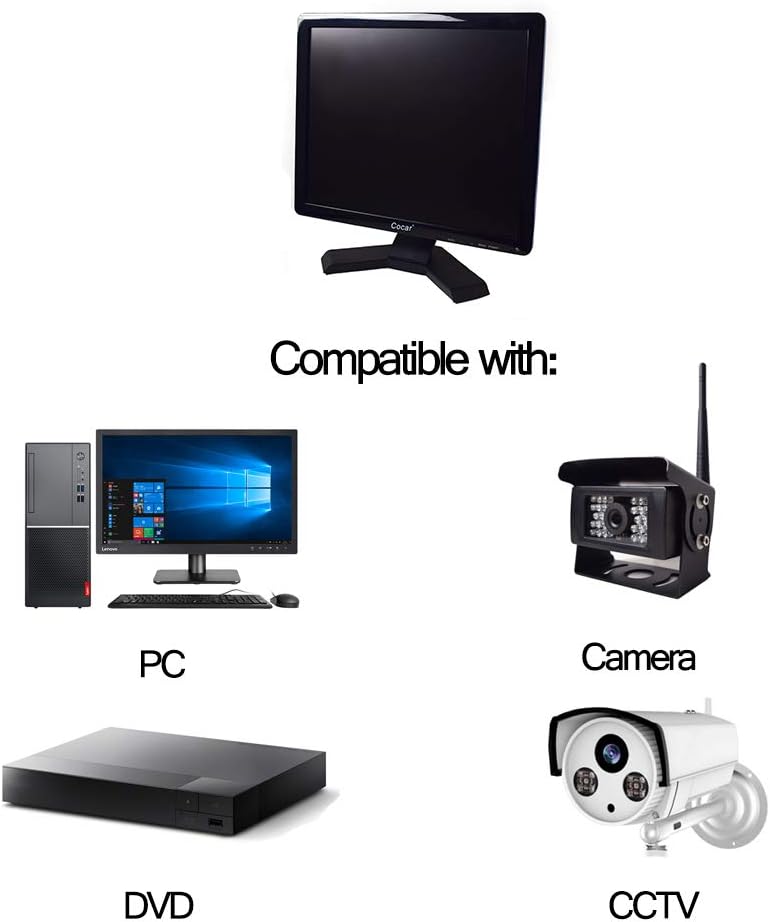 Cocar 15 inch CCTV Security Monitor with BNC VGA HDMI USB D558550