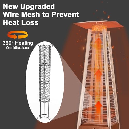 Hykolity Pyramid Patio Heater, 48000 BTU Propane, Bronze O1980