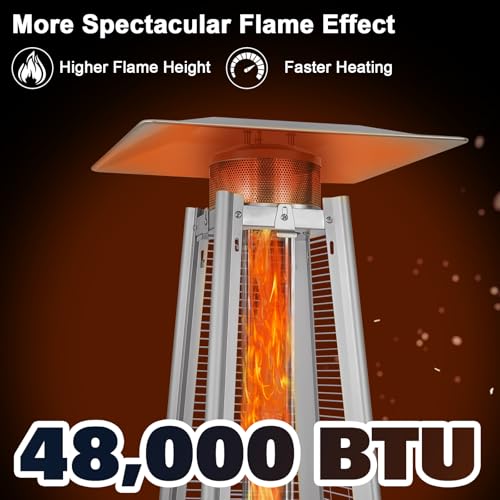 Hykolity Pyramid Patio Heater, 48000 BTU Propane, Bronze O1980
