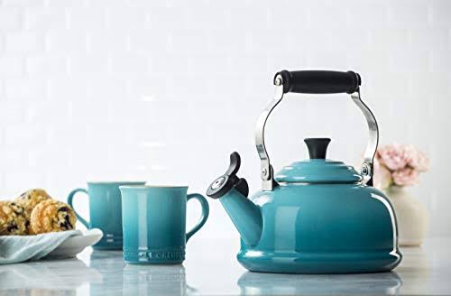 Le Creuset Enamel-on-Steel Whistling Teakettle, Caribbean Z428
