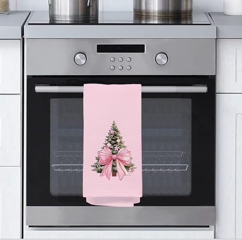 Christmas Tree Kitchen Towels - Neutral Christmas Hand Towels, 16 x 24 Inch V47794