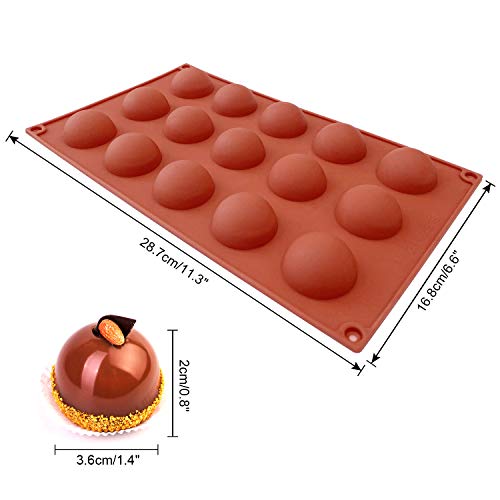 Silicone Mold for Baking, Half Sphere Chocolate Cake Jelly Mold (2 Packs) L40364