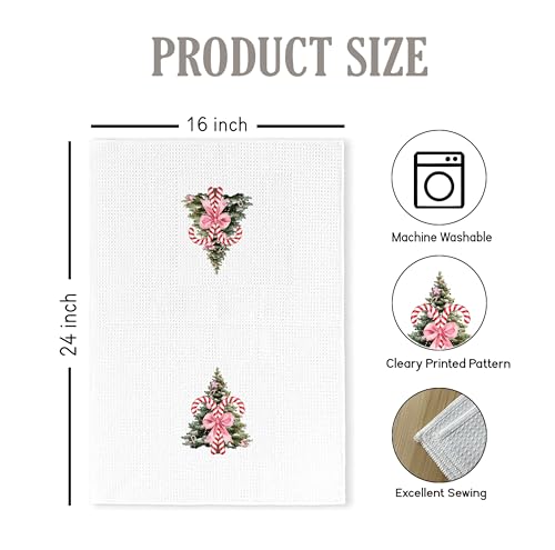 Christmas Tree Kitchen Towels - Neutral Christmas Hand Towels, 16 x 24 Inch V47794