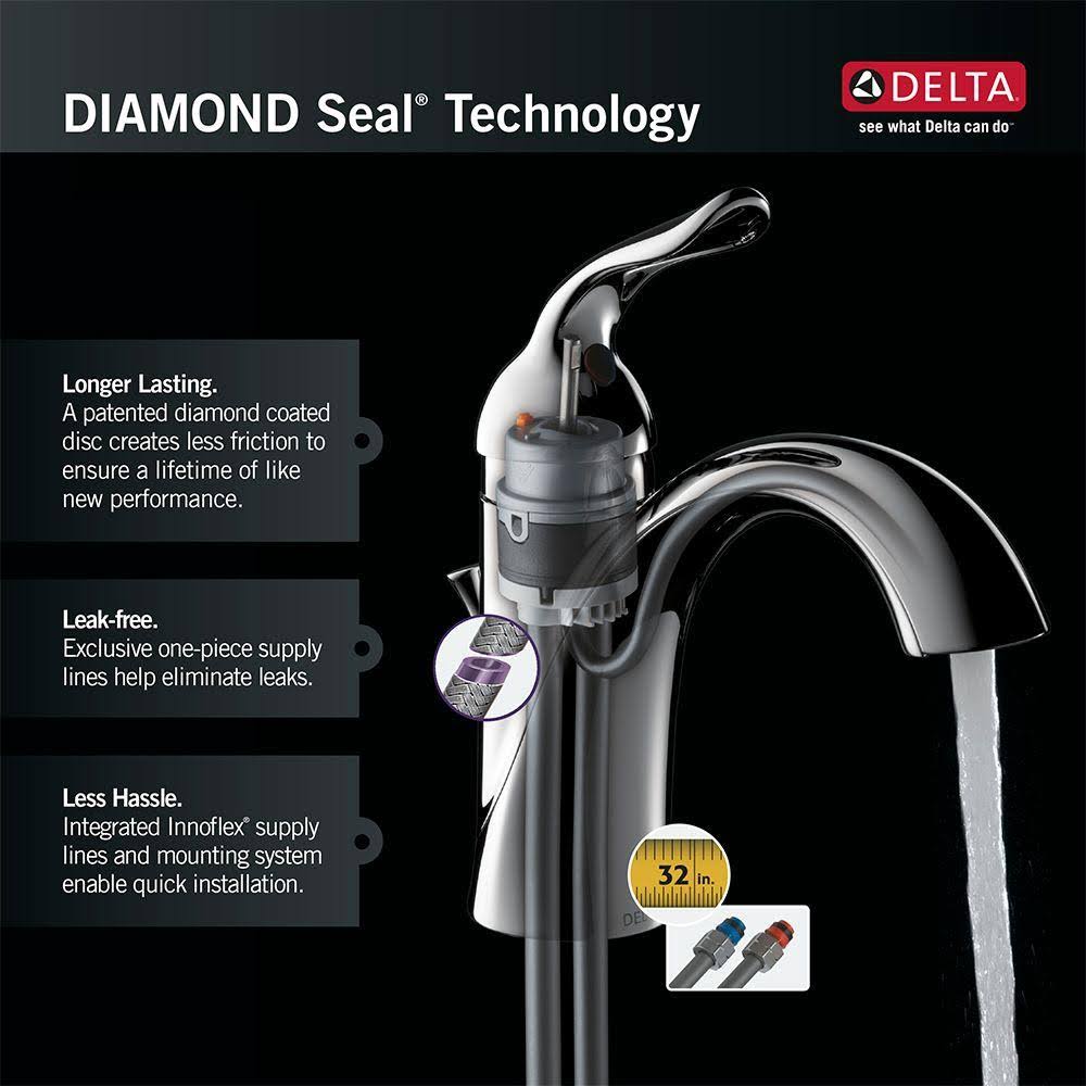 Delta 340-DST Collins Single Handle Kitchen Faucet with Integral Spray Chrome R64014