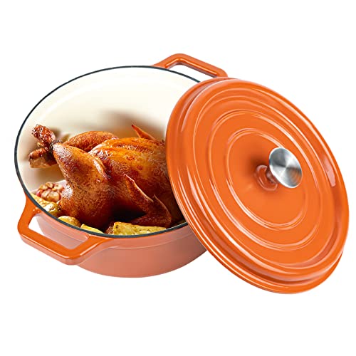 Miereirl 6 Quart Enameled Cast Iron Dutch Oven with Lid, Dark Blue P867