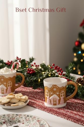 Christmas Mugs with Gingerbread Man Design, 13 oz, Gift Box Included Q496065