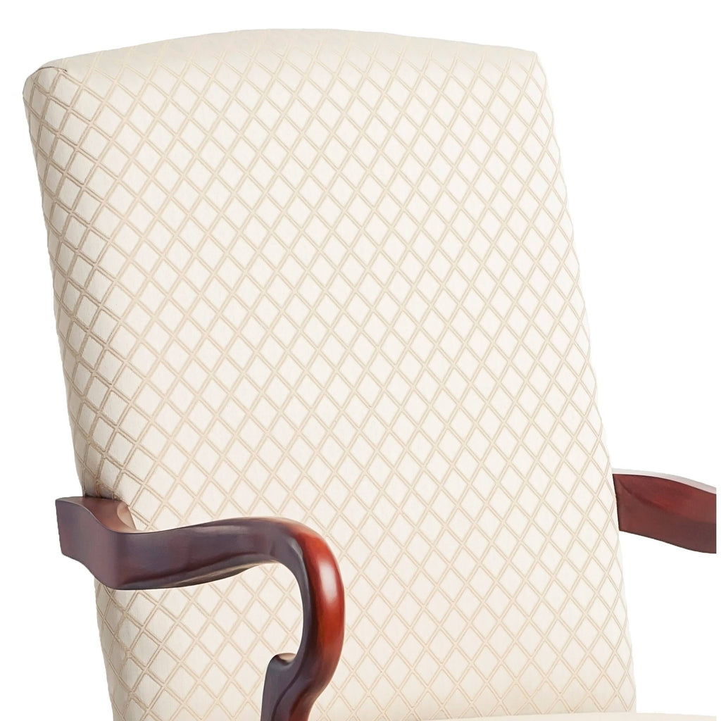 Copper Grove Casalis Cherry Finish Gooseneck Accent Chair Dayton Beige L361