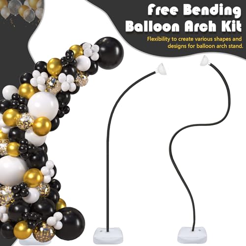 AerWo Balloon Arch Kit 9.35FT & 6FT with Gold Frame Stand for Wedding Party Decor C288064