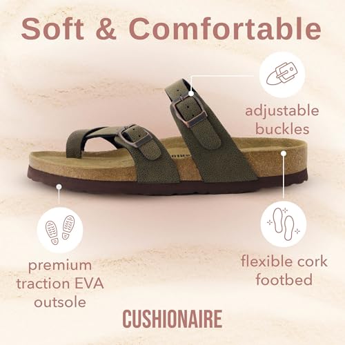 CUSHIONAIRE Women's Luna Cork Footbed Sandal I795