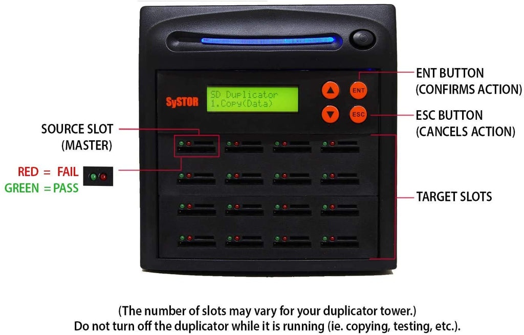 Systor 1:7 SD/microSD Card Duplicator - 2GB/Min - Standalone Multiple Flash Memory Copier & Eraser/Sanitizer, Speeds Up to 33MB/Sec (SYS-SD-7)