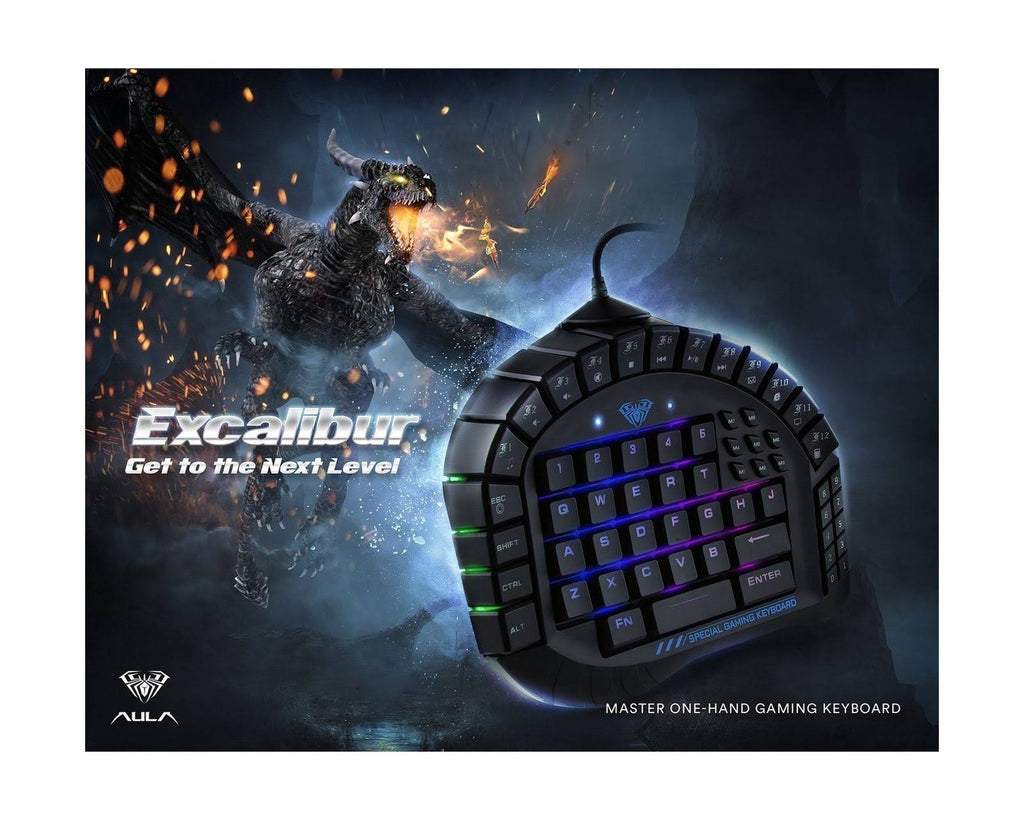 Aula Excalibur Master One-Hand Gaming Keyboard RGB Backlight Mechanical P545