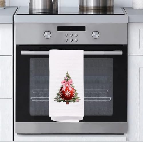 Christmas Tree Kitchen Towels - Neutral Christmas Hand Towels, 16 x 24 Inch V47794