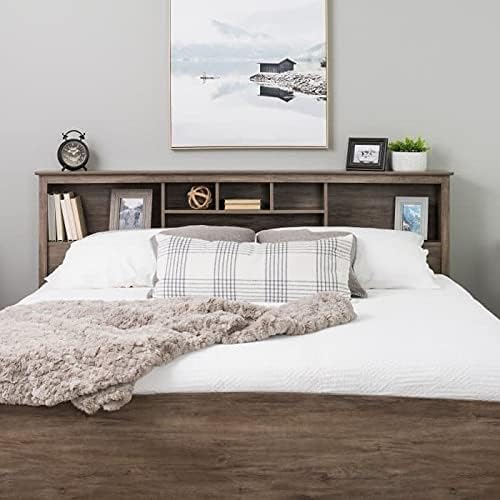 King Size Bookcase Headboard Drifted Gray J643503