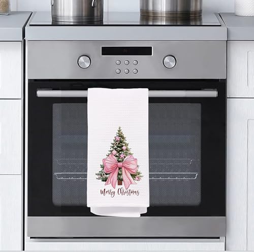 Christmas Tree Kitchen Towels - Neutral Christmas Hand Towels, 16 x 24 Inch V47794