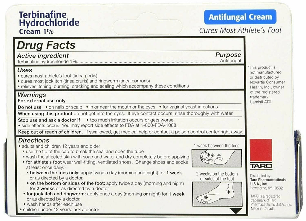 Taro Terbinafine Hydrochloride Cream 1% 1 oz (Pack of 3) P876
